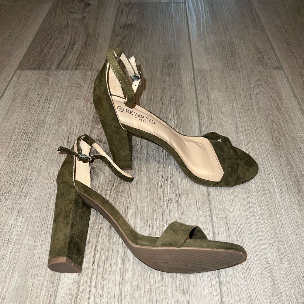 Olive green high heels